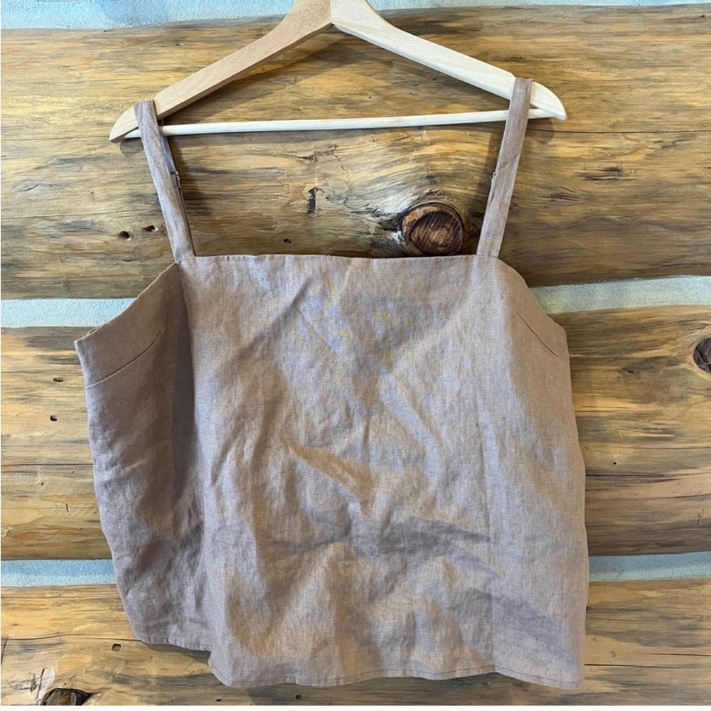 Petal & Pup Brown Linen Tank Top size 12 New with tags!